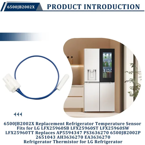 Miniatura 2 de Termistor NTC del sensor de temperatura ambiente del refrigerador 6500JB2002X Compatible con refrigerador congelador inferior LG Kenmore serie