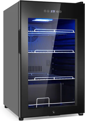 Miniatura 25 de FoMup - Refrigerador bajo encimera de acero inoxidable con 3 cajones, refrigerador de bebidas para exterior con ruedas, diseño impermeable y control