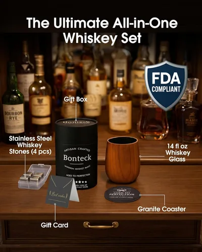 Miniatura 4 de Bonteck Vaso grande de madera carbonizada original de Bourbon Vaso de whisky de madera carbonizada de 14 onzas Regalos de bourbon para hombres
