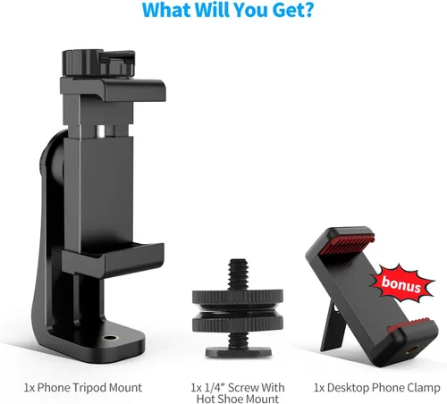 Miniatura 6 de Owine Adaptador universal de trípode para teléfono celular, abrazadera premium para smartphone, compatible con iPhone, Samsung Galaxy, Note, Lg
