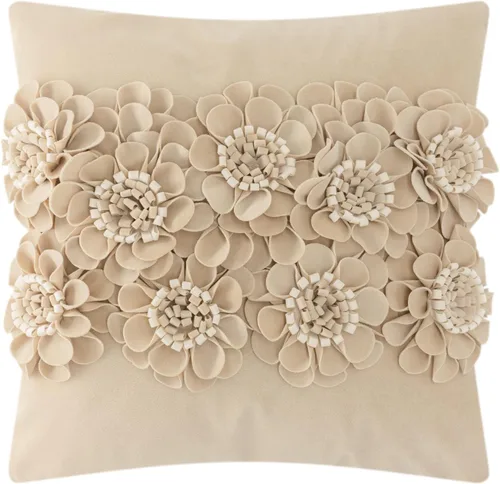 Miniatura 13 de JWH Fundas de almohada hechas a mano con flores en 3D, fundas de cojín decorativas de terciopelo estéreo, para decoración de automóvil, cama, sofá