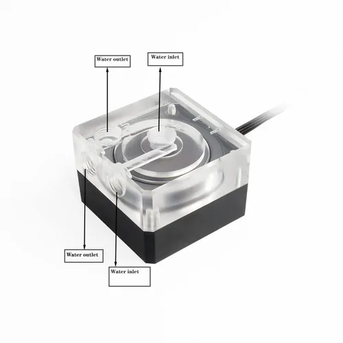 Miniatura 4 de Bomba de enfriador de agua de CPU, bomba para sistemas de refrigeración por agua de PC, soporte PWM -500L/H-G1/4 Agujero roscado