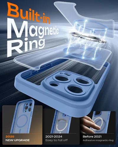 Miniatura 641 de TOCOL Funda para iPhone 11, compatible con Magsafe, protección completa de cámara, imanes integrados, protección contra caídas, funda translúcida