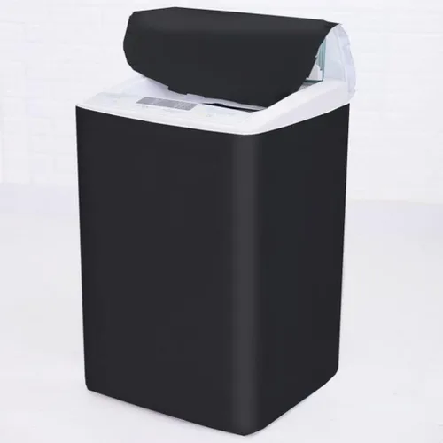 Miniatura 3 de SUNSURE Cubierta protectora para lavadora de carga superior, a prueba de polvo, impermeable, negra (M-21 x 21.5 x 34.5 pulgadas)