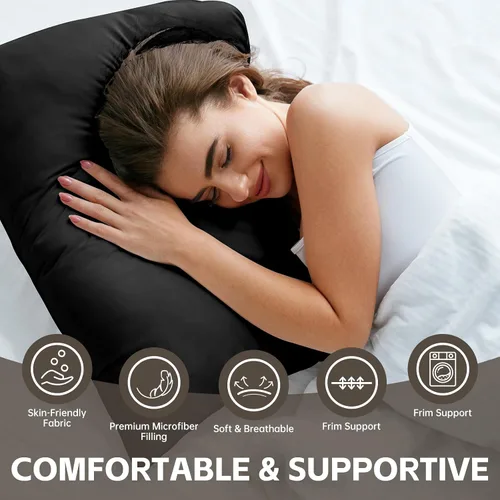 Miniatura 2 de HIMOON Almohadas de cama para dormir paquete de 4, juego de almohadas refrescantes de tamaño estándar de 4, funda de microfibra de alta gama