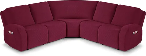 Miniatura 7 de VANSOFY Fundas de Sofá Seccional Reclinable Extra Grandes, Fundas Lavables de 5 Piezas para Sofá Seccional en Forma de L con Asiento de Esquina