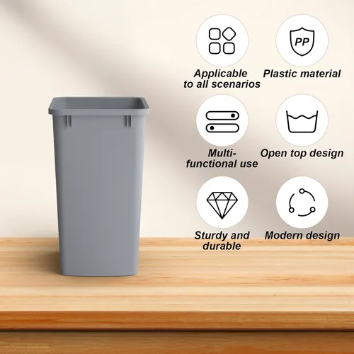 Miniatura 2 de ROOMTEC Cubo de Basura de Cocina de 35QT, Cubo de Basura Ligero y Resistente de Líneas Finas, Papeleras para Oficina, Espacio de Trabajo, Cocina