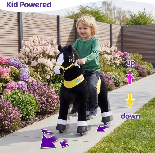 Miniatura 4 de PonyCycle Pony Cycle 4-7 caballo de montar con resorte, juguete de caballo balancín, modelo esencial E (89.9 cm de altura/tamaño 4) juguetes de Negro
