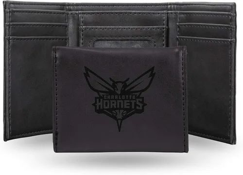 Miniatura 19 de NBA Rico Industries - Billetera triple grabada con láser y tres pliegues, accesorio para hombre Negro