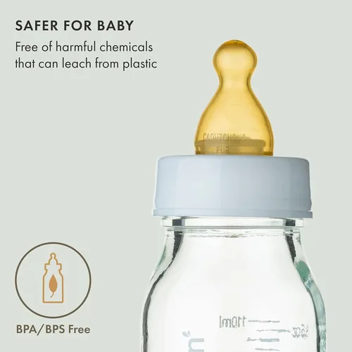 Miniatura 2 de Natursutten Boquillas de repuesto de flujo rápido para biberones de vidrio – Ecológicos, pezones de goma natural sin BPA para biberones Natursutten