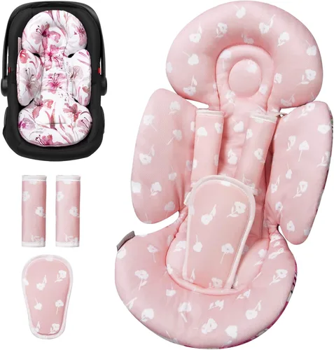 Miniatura 11 de TinlyFinly inserto de asiento de coche para bebé con almohadilla extra para prematuros a niños pequeños, inserto reversible para asiento de coche