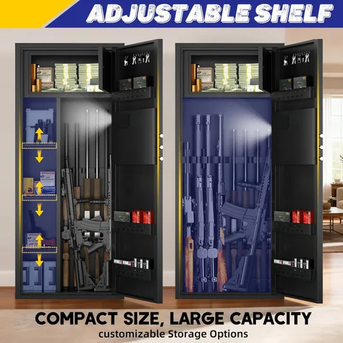 Miniatura 3 de Caja fuerte grande para rifles y pistolas, gabinetes de armas para rifles y escopetas con teclado digital y modo de alarma, fácil montaje
