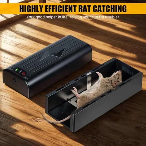 Miniatura 8 de Trampa para ratas, exterminador eléctrico para ratones, 2 paquetes de exterminador electrónico de roedores con deflector antiescape en interiores