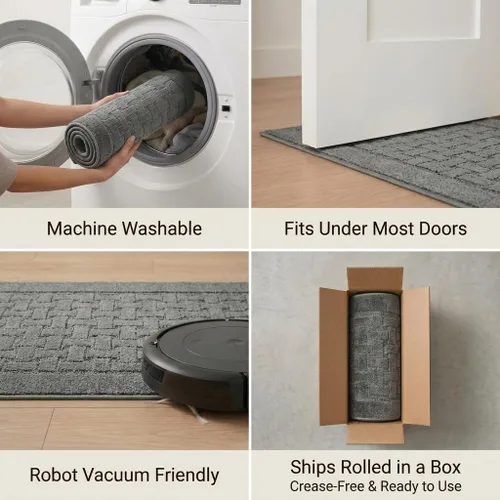 Miniatura 5 de Alfombra antideslizante lavable de 8 pies de largo con respaldo de goma, tapete de piso personalizado para cocina, pasillo, escaleras, dormitorio