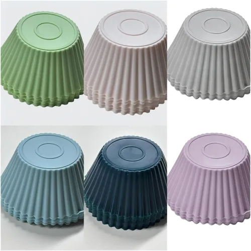 Miniatura 8 de Moldes de silicona para hornear cupcakes, 24 moldes de silicona reutilizables, incluyendo redondo, rectanguar, cuadrado, flor de silicona de grado