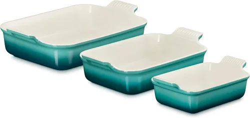 Miniatura 8 de Le Creuset - Set de 3 platos rectangulares de cerámica Heritage, alcachofa