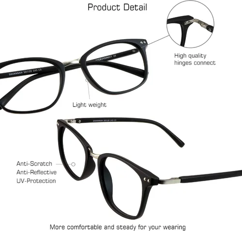 Miniatura 2 de VisionGlobal Blue Light Blocking Glasses for Women/Men, Anti Eyestrain, Computer Reading, TV Glasses, Stylish Square Frame