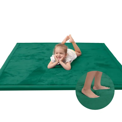 Miniatura 25 de Huloo Sleep - Tapete de juego para bebé, tapete de espuma viscoelástica de 1.3 pulgadas de grosor, terciopelo coral suave, antideslizante, Gris
