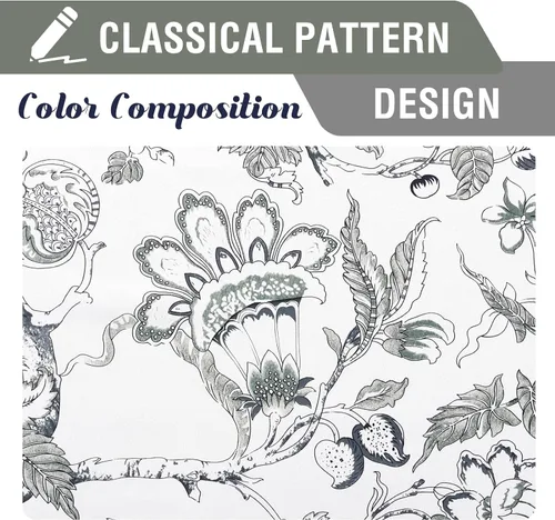 Miniatura 4 de H.VERSAILTEX Cortinas opacas de 63 pulgadas de largo, juego de 2 paneles de cortinas con estampado floral para sala de estar, cortinas de ventana