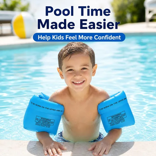 Miniatura 2 de Paquete de 4 a 6 flotadores de PVC para adultos y niños, bandas inflables de natación, alas de agua, mangas flotantes, anillos de natación, brazos