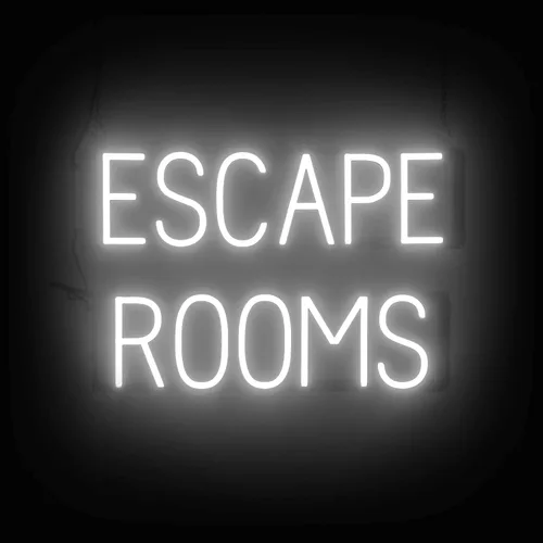 Miniatura 66 de SpellBrite Cartel de ESCAPE ROOM Letrero relacionado con el entretenimiento con aspecto de neón, fuente de luz LED roja 23.6 x 15.0 pulgadas Rojo