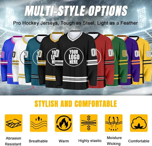Miniatura 6 de Camiseta de hockey personalizada para hombres/mujeres/jóvenes/niños, nombre personalizado/número/logotipo de gran tamaño camiseta de entrenamiento