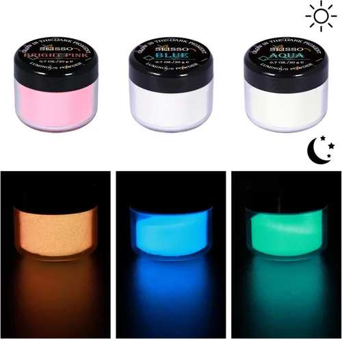 Miniatura 5 de Pigmento en polvo que brilla en la oscuridad con linterna, juego de tinte en polvo luminoso de 4.23 oz, 0.7 onzas cada uno, colores neutros y 6