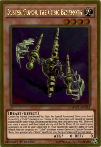 YU-GI-OH! - Buster Gundil The Cubic Behemoth (MVP1-ENG35) - El lado oscuro de las dimensiones Paquete de películas Edición Oro - 1ª Edición - Oro