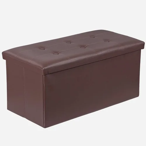 Miniatura 12 de ZenStyle Banco otomano de almacenamiento de 30 pulgadas, reposapiés plegable, banco largo de almacenamiento para zapatos con asiento acolchado