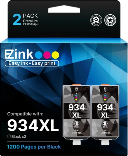 E-Z Ink Cartucho de tinta de repuesto compatible para HP 934 934XL 934 XL de alto rendimiento para usar con impresora HP Officejet 6800 6812 6815