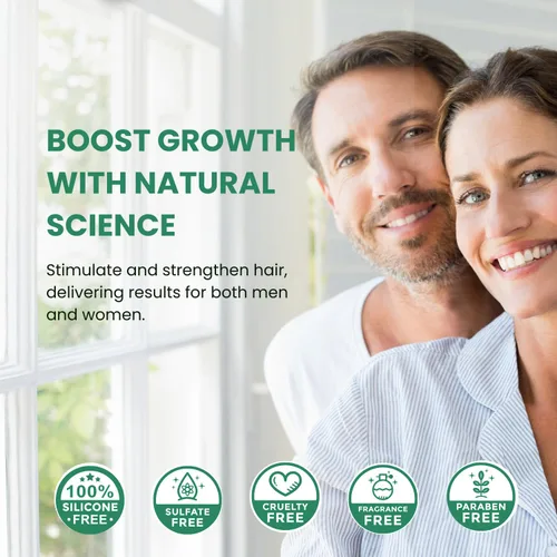Miniatura 2 de Champú para control de pérdida de cabello y raíces saludables, fórmula natural con romero, biotina, cafeína, zinc, regeneración, terapia