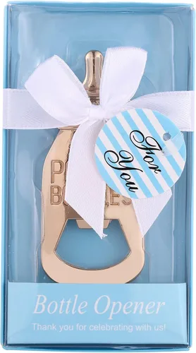 Miniatura 3 de Paquete de 16 abridores de botellas para baby shower, recuerdos para invitados, bonitos abrebotellas con forma de poppin, recuerdos para baby Azul