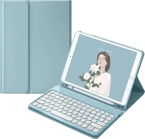 Miniatura 17 de Funda de teclado para iPad Air de 13 pulgadas (M4-2026, M3-2025, M2-2024)/Pro de 12.9 pulgadas (6ª, 5ª, 4ª generación, 3ª generación), funda de Azul