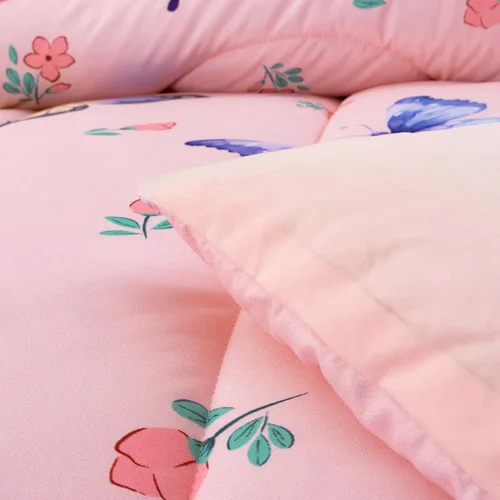 Miniatura 7 de Btargot Juego de edredón de 3 piezas con diseño de mariposas para niños, juego de cama con estampado de flores coloridas para mujeres y niñas
