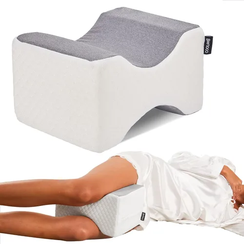 cooloo8 Almohada de rodilla para dormir de lado, almohada de piernas para dormir de lado, almohada de columna vertebral suave para ciática, alivio