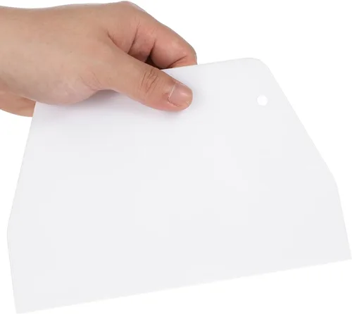 2 raspadores de plástico para tartas, tamaño grande, 8 x 5 pulgadas, raspador de tazón de masa flexible, antiadherente, herramienta de borde