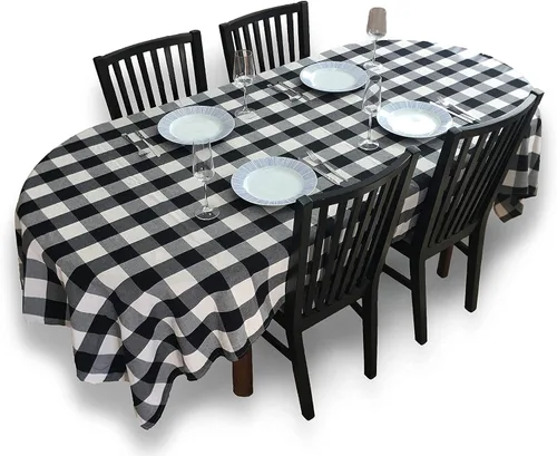 Miniatura 8 de Mantel rectangular de 60 x 104 pulgadas con clips para mantel, mantel rectangular para cocina, comedor, mantel de picnic o campamento, lavable y a