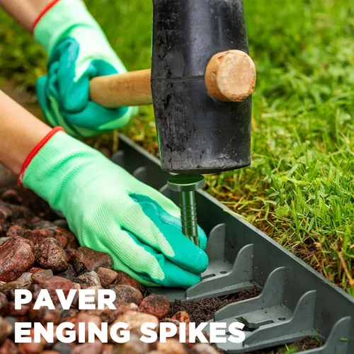 Miniatura 6 de Jetec 50 clavos de plástico verde de 8 pulgadas para jardín de anclaje en espiral para adoquines, barreras de malezas, césped, construcción