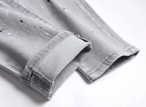 Miniatura 7 de AITITIA Jeans elásticos rasgados de ajuste regular para hombre