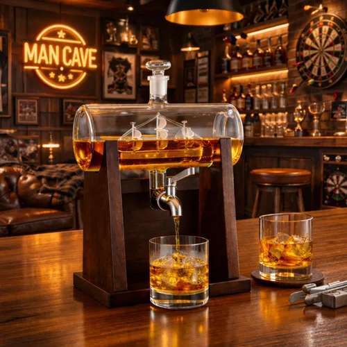 Miniatura 7 de Juego de decantadores de whisky Jillmo para hombres, juego de decantador de 1250ml con 2 vasos de whisky, ideal para regalos de bourbon para hombres