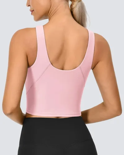 Miniatura 2 de GYM RAINBOW Sujetadores deportivos acolchados para mujer, camiseta corta sin mangas de línea larga para fitness, correr, yoga, entrenamiento, tops