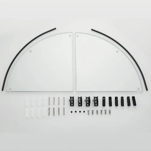 Miniatura 6 de Organizador de ducha esquinero para baño, estantes de baño de vidrio templado de 9.5 pulgadas montados en la pared, organizador de ducha 2-Tier