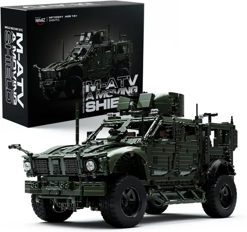 Nifeliz M-ATV - Juego de construcción de automóviles militares para adultos, modelo de vehículo táctico blindado para construir, juego de autos