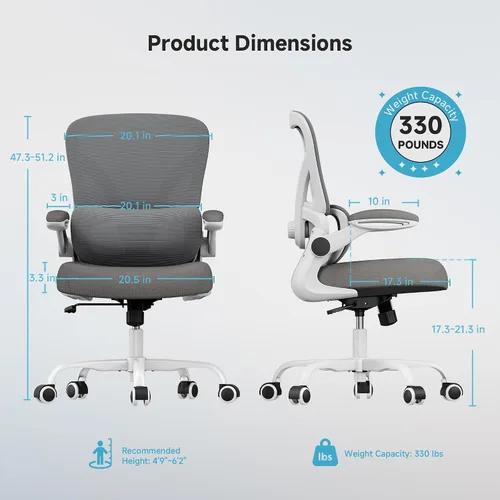 Miniatura 2 de Silla de oficina de malla, silla de escritorio ergonómica de 330 libras con soporte lumbar ajustable, sillas de computadora ejecutivas para oficina