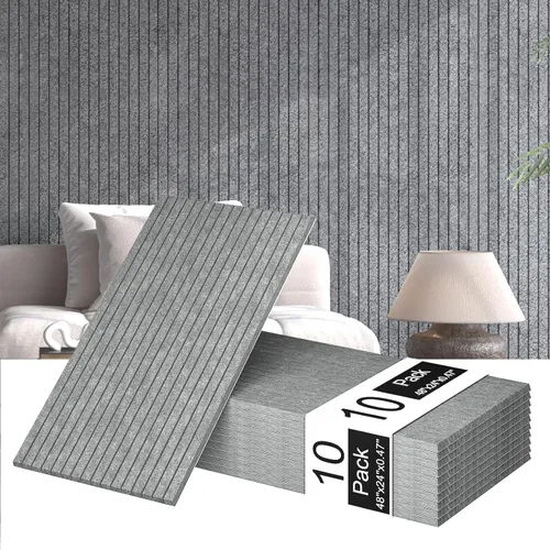 Miniatura 10 de 4 paneles de pared de listones de madera acústica 3D, absorción de sonido con cancelación de ruido, decoración de pared interior de teca natural