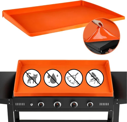 Snuggery Alfombrilla de silicona de 36 pulgadas para parrilla Blackstone, almohadilla de tapa de parrilla impermeable de borde completo, protección