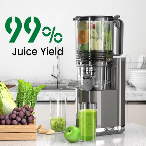 Miniatura 3 de Floisdace J8 Exprimidor de prensa en frío, máquinas exprimidoras de canal de alimentación extra ancha de 6.5 pulgadas, máquinas exprimidoras lentas