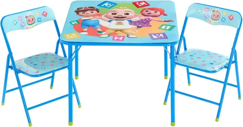 Miniatura 27 de Idea Nuova Juego de muebles de 3 piezas con 1 mesa cuadrada y 2 sillas plegables para niños, Strawberry Shortcake Tarta de Fresa
