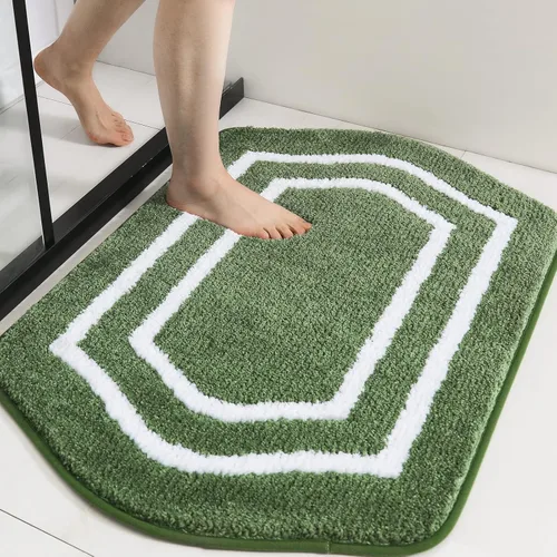 Miniatura 46 de COSY HOMEER Alfombras de Baño Extra Gruesas para Baño - Juegos de Alfombras Antideslizantes de Lino de Baño Suave Felpa 100% Poliéster Fuerte Sala