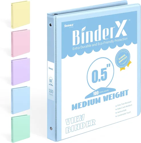 Miniatura 8 de BinderX - Carpeta de 3 anillos redondos extraduradera de 1 pulgada, se adapta a 175 hojas de papel de 8.5 x 11 pulgadas, cubierta personalizable